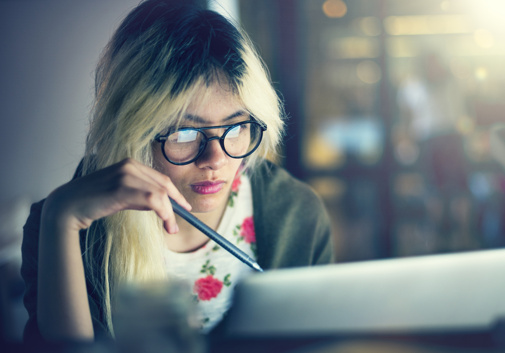 Woman Researching