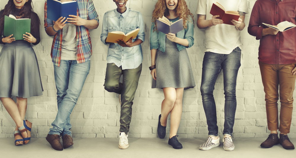 Group of People reading books Group of people reading
