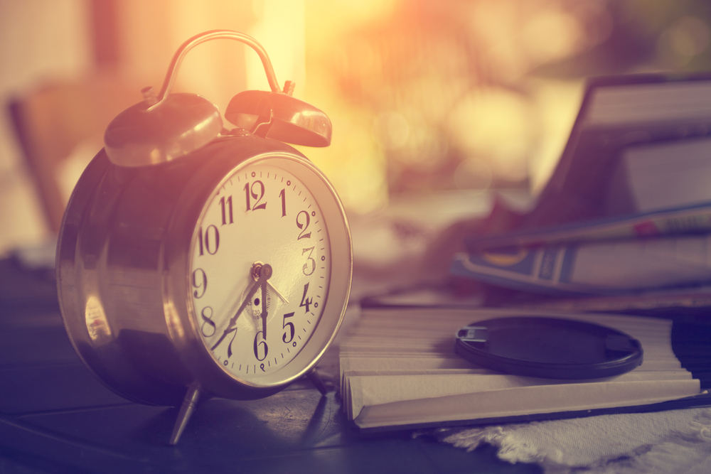 clock on desk clock on desk